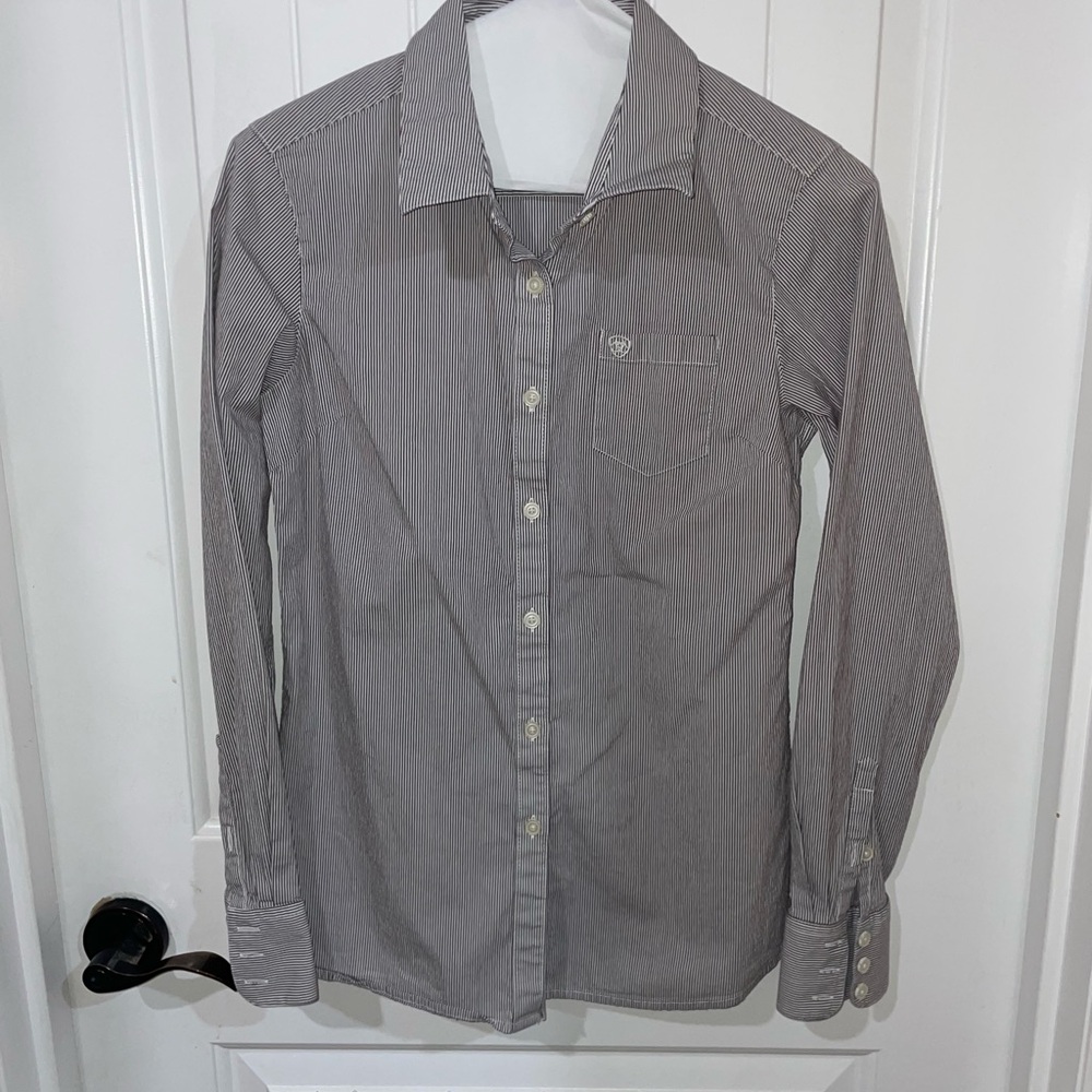 Women’s Ariat Black and White Tencel Button Down
